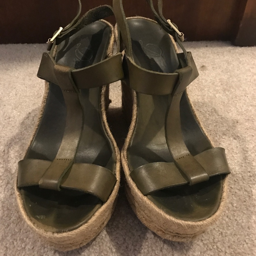Forest green Delmas wedges